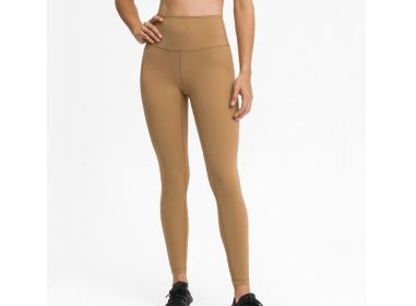 High Waist Yoga Pants with Pockets Leggings (Color: YELLOW, size: 10)